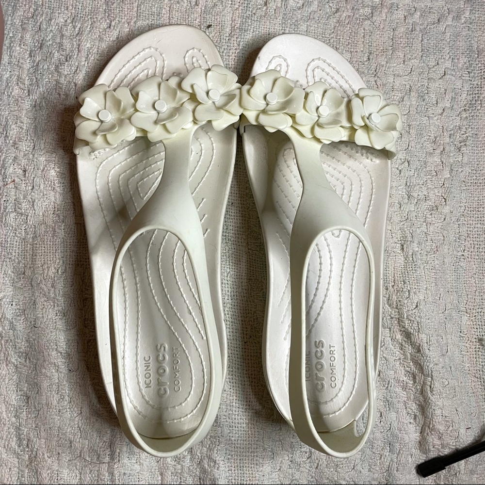 White Crocs Sandals
